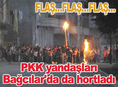 PKK yandaşları çevredeki dükkan ve araçlara molotoflarla saldırdı