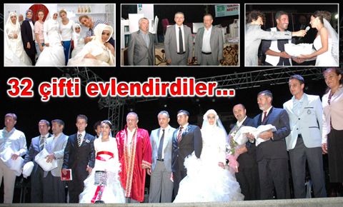 32 çifti evlendirdiler…