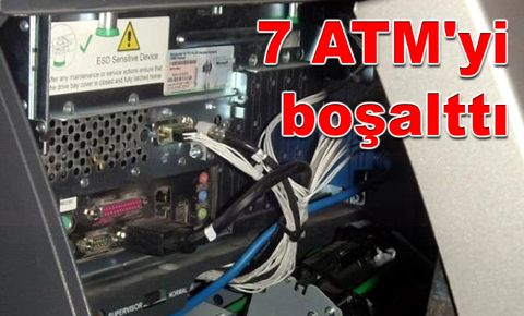 7 ATM'yi boşalttı, otelde yakalandı