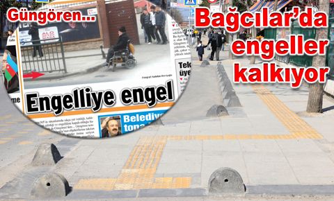 Kaldırımlar engelliler için düzenleniyor