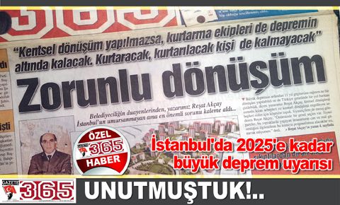 İstanbul'da 2025'e kadar büyük deprem uyarısı